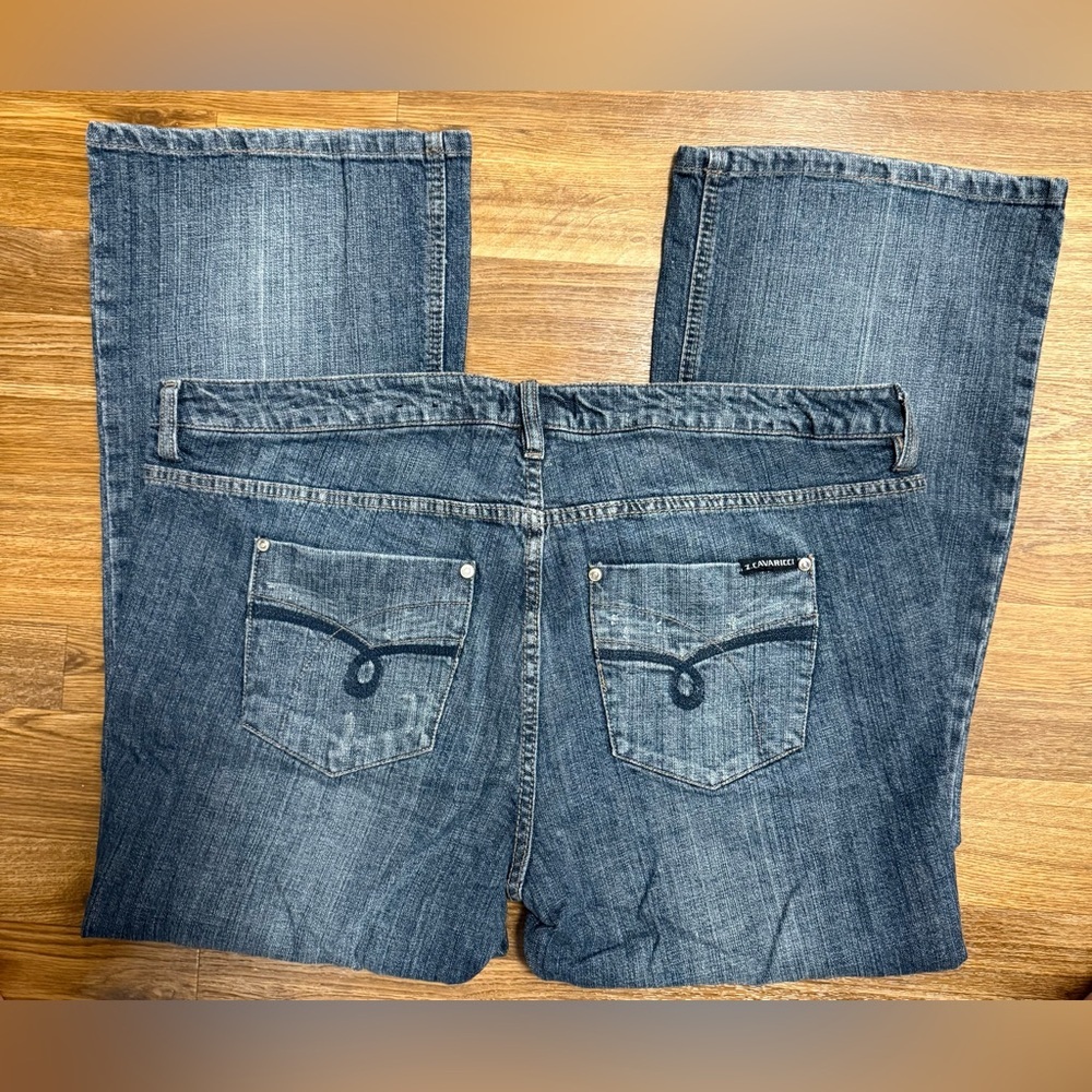 Vintage 90's Z.Cavaricci Women's Plus Low Rise Flare Med Wash Blue Jeans 20